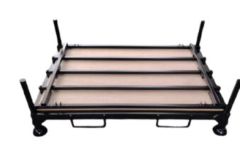 木底板仕様・四隅ポール付きパレット台車｜オーダーメイド台車・パレット製造センター