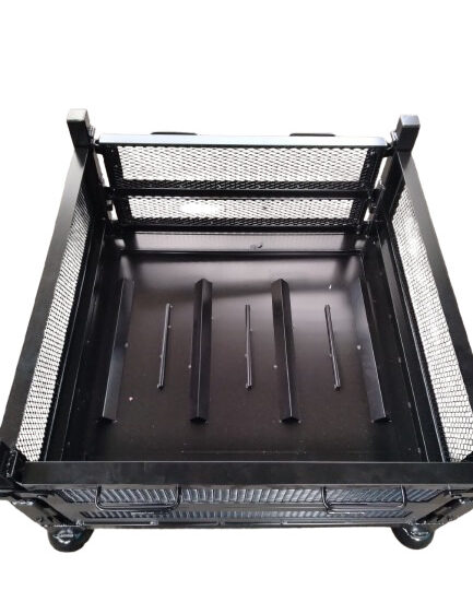 【図面なしOK・自社粉体塗装】折りたたみ式スチールメッシュパレット｜オーダーメイド台車・パレット製造センター
